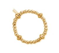 ChloBo Gold Twisted Disc Filler Bracelet GBTDISC - Sterling Silver / Gold Plated