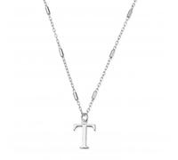 ChloBo Iconic Initial T Silver Necklace SNCC4040T - Modern Style | - Sterling Silver