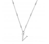 ChloBo Iconic Initial V Silver Necklace SNCC4040V - Premium Finish | - Sterling Silver