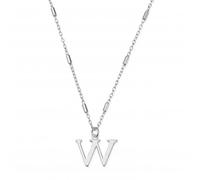 ChloBo Iconic Initial W Silver Necklace SNCC4040W - Elegant Styling | - Sterling Silver