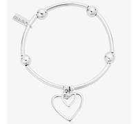 ChloBo Iconic Silver Tube Open Heart Bracelet NBA9