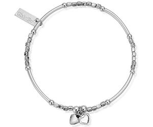 ChloBo Ladies Mini Noodle Cube Double Heart Bracelet SBMNC040
