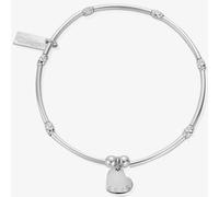ChloBo Silver Mini Sparkle Heart Bracelet - 18cm