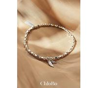 ChloBo Mini Cube Double Feather Bracelet Silver