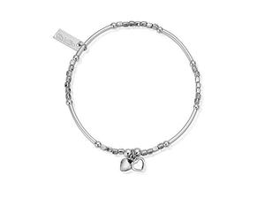 ChloBo Mini Noodle Cube Double Heart Bracelet SBMNC040
