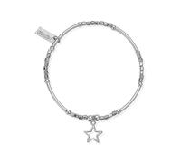 ChloBo Mini Noodle Cube Open Star Bracelet Silver