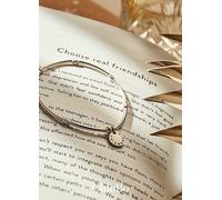ChloBo Mini Noodle Sparkle Rice Friendship Disc Bracelet Silver
