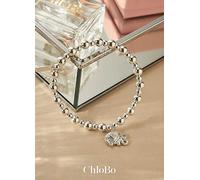 ChloBo Mini Small Ball Elephant Bracelet Silver