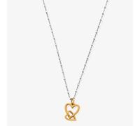 ChloBo Mixed Metal Delicate Cube Chain Heart Necklace GMNDC1069