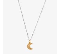 ChloBo Mixed Metal Delicate Cube Chain Starry Moon Necklace GMNDC3087