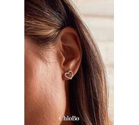ChloBo Open Heart Stud Earrings Silver