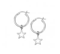 ChloBo Open Star Hoop Earrings SEH097 - Sterling Silver
