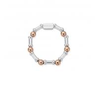 ChloBo Rose Gold And Silver Rhythm Of Water Ring - Timeless Design | - Large - Rose Gold Plated / Sterling Silver