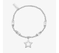 ChloBo Silver Cute Charm Chunky Twist Open Star Bracelet SBCCCT812