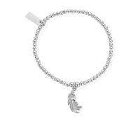 ChloBo Silver Cute Feather Heart Bracelet - Silver