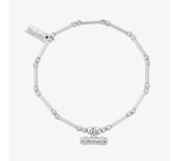 ChloBo Silver Dainty Moon Cut Sparkle T-Bar Bracelet SBMCTN3554