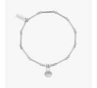ChloBo Silver Dainty Moon Cut Sparkle Travel Seeker Bracelet SBMCTN3402
