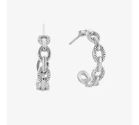 ChloBo Silver Figaro Chain Huggie Hoop Earrings SEH3470