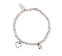 ChloBo Silver Forever Love Pearl Bracelet - Silver
