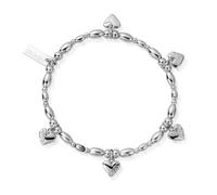 ChloBo Silver Hearts Life Lover Bracelet - Silver