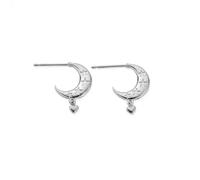 ChloBo Silver Love By The Moon Huggie Hoop Earrings SEH3394 - Timeless - Sterling Silver