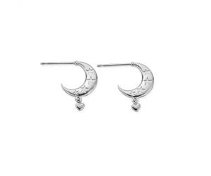 ChloBo Silver Love By The Moon Huggie Hoop Earrings SEH3394 - Timeless - Sterling Silver