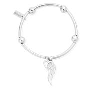 ChloBo Sterling Silver Noodle Ball Open Heart Angel Wing Bracelet - Sterling Silver