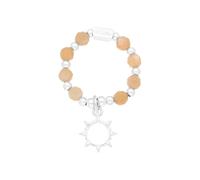 ChloBo Sterling Silver Sunrise Peach Moonstone Ring - L
