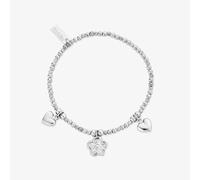 ChloBo Treasures Of Bali Blossoms Of Grace Sterling Silver Flower & Heart Charm Bracelet SBSB0233510