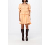 CHLOÉ A-Line Silk Mini Dress with Square Neckline and Puff Sleeves - Size: 38 - female