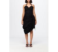 CHLOÉ Asymmetric Draped Midi Dress in Cotton with Sweetheart Neckline - Size: 40 - female