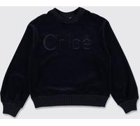 CHLOÉ Boys' Cotton Velvet Crewneck Sweatshirt with Embroidered Logo - Size: 8 - female