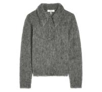 Chloe Brushed Knit Wool-blend Polo top - Grey - L (UK14 / L)