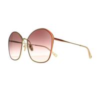 Chloe Women's Square Dark Brown Gold Brown Gradient CH0015S Chloe Brown One Size