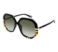 Chloé CH0105S 002 Woman Sunglasses Acetate Black Green Geometric Shaded
