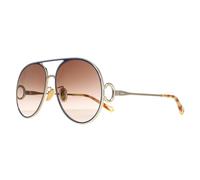 Aviator Gold Blue Brown Gradient CH0145S Sunglasses Chloe Gold One Size