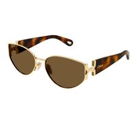 Chloé CH0260S 002 Woman Sunglasses Metal Gold Brown Round