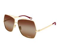 Chloé CH0278S 001 Woman Sunglasses Metal Gold Brown Squared