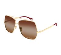 Chloé Woman CH0278S 001 Sunglasses Metal Gold Brown Squared
