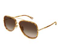 Chloé CH0382S 002 Donna Occhiali da sole Metallo Oro Marrone Pilot Sfumato