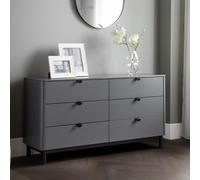 Chloe Chest - 6 Drawer - Wide - Grey