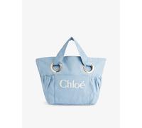 Chloe Chloe Kids' Brand-Embroidery Cotton Basket Bag Blue 1 Size