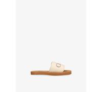 Chloe Chloe Kids' Logo-Print Woven Sliders White Eur 33 / 1 UK Adult