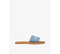 Chloe Chloe Logo-Print Woven Slides Blue Eur 36 /3.5 UK Adult