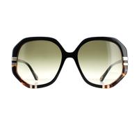 Chloé Chloe Square Womens Shiny Black and Tortoise Green Gradient CH0105S - One Size