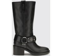 CHLOÉ Dakota Studded and Embroidered Calf Leather Biker Boots - Size: 40 - female