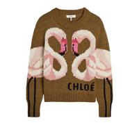 Chloe Flamingo and Logo-intarsia Wool Jumper - Brown Other - XS (UK6 / XS)