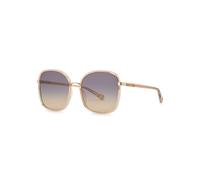CHLOÉ Franky Gold-tone Square-frame, Sunglasses, Blue & Yellow - Orange