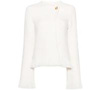 Chloé frayed-detail bouclé tweed jacket - Neutrals XS