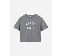 Chloé Girls Applique Logo T-Shirt in Grey - Grey - 4 Yrs